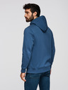 Ombre Clothing Pánská bavlněná mikina BASIC s klokankou a kapucí - tmavě modrá Ombre Clothing