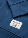 Ombre Clothing Pánská bavlněná mikina BASIC na zip s kapucí - tmavě modrá V4 OM-SSBZ-0272 Ombre Clothing