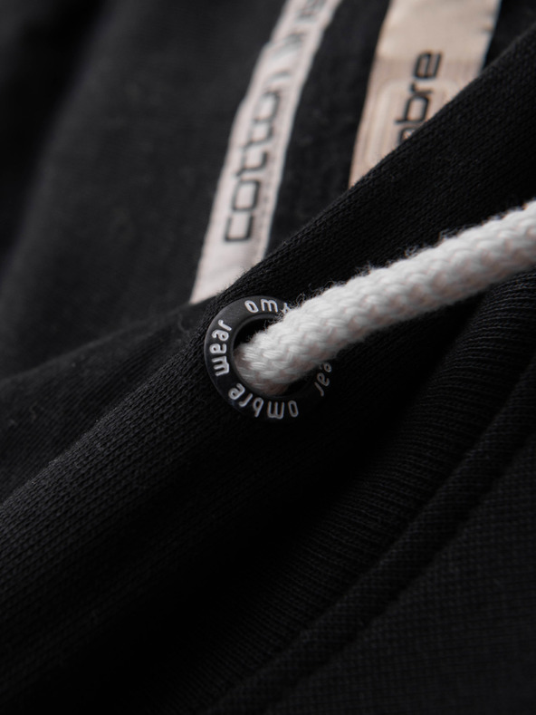 Ombre Clothing Pánská bavlněná mikina BASIC klokanka s kapucí - černá Ombre Clothing