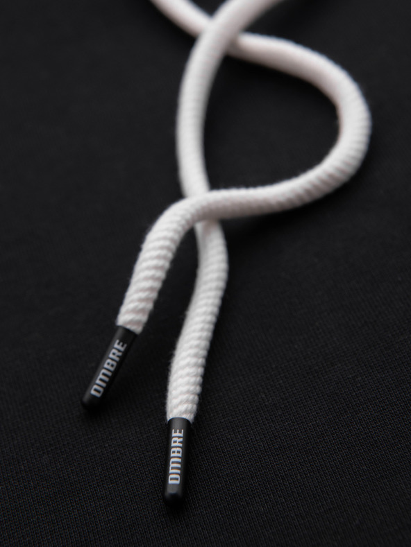 Ombre Clothing Pánská bavlněná mikina BASIC klokanka s kapucí - černá Ombre Clothing