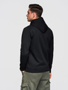 Ombre Clothing Pánská bavlněná elastická mikina BASIC s kapucí - černá V5 OM-SSBZ-0272 Ombre Clothing