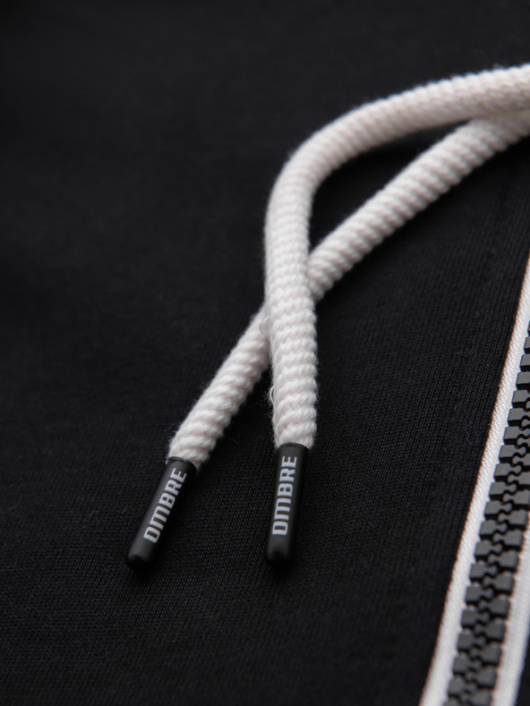 Ombre Clothing Pánská bavlněná elastická mikina BASIC s kapucí - černá V5 OM-SSBZ-0272 Ombre Clothing