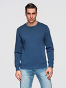 Ombre Clothing Pánská mikina BASIC s kulatým výstřihem - tmavě modrá Ombre Clothing