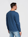 Ombre Clothing Pánská mikina BASIC s kulatým výstřihem - tmavě modrá Ombre Clothing