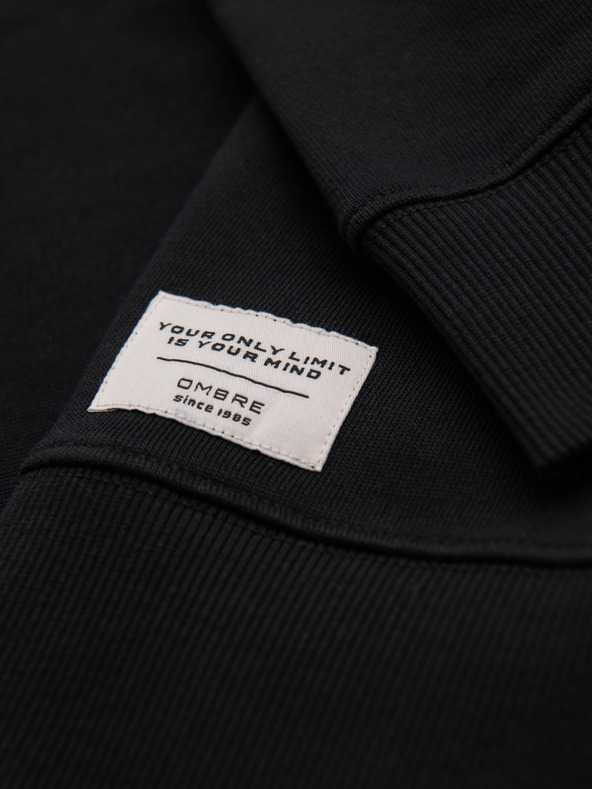 Ombre Clothing Pánská mikina BASIC s kulatým výstřihem - černá Ombre Clothing