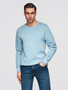 Ombre Clothing Pánská mikina BASIC s kulatým výstřihem - modrá Ombre Clothing