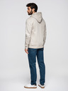 Ombre Clothing Pánská bavlněná mikina BASIC s kapucí - světle béžová V1 OM-SSBZ-0272 Ombre Clothing