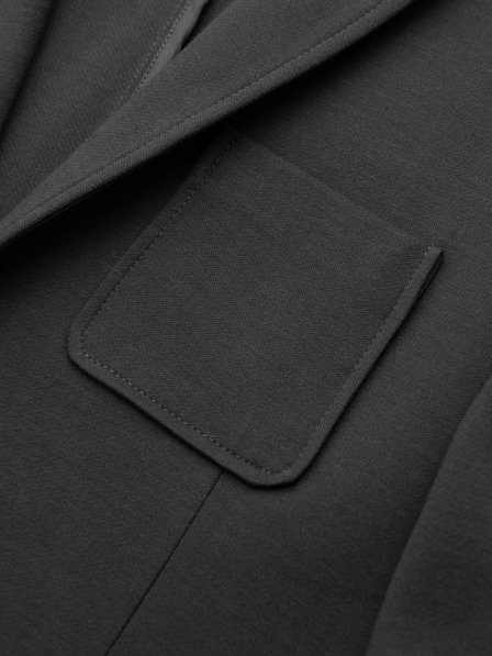 Ombre Clothing Pánské pletené sako úzkého střihu s jemnou strukturou - grafitové V1 M165 Ombre Clothing