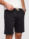 Ombre Clothing Pánské strukturální šortky REGULAR FIT - černé V2 OM-SRSK-0124 Ombre Clothing