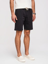 Ombre Clothing Pánské strukturální šortky REGULAR FIT - černé V2 OM-SRSK-0124 Ombre Clothing