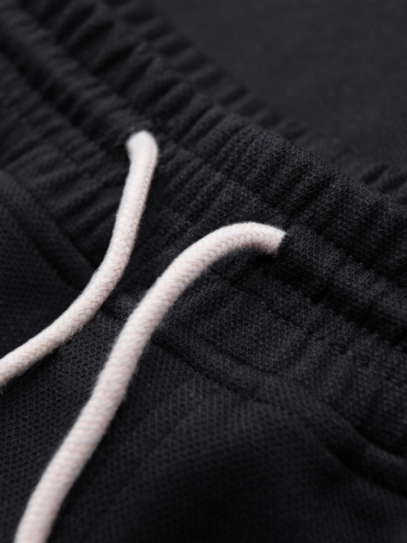 Ombre Clothing Pánské strukturální šortky REGULAR FIT - černé V2 OM-SRSK-0124 Ombre Clothing