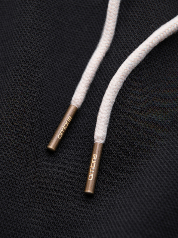 Ombre Clothing Pánské strukturální šortky REGULAR FIT - černé V2 OM-SRSK-0124 Ombre Clothing