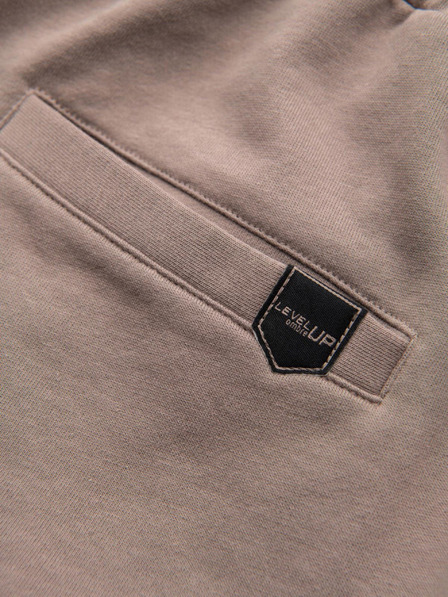 Ombre Clothing Pánské šortky REGULAR FIT z francouzského froté úpletu - tmavě béžové V2 OM-SRSK-0196 Ombre Clothing