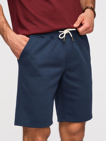 Ombre Clothing Pánské strukturální šortky REGULAR FIT - tmavě modré V3 OM-SRSK-0124 Ombre Clothing