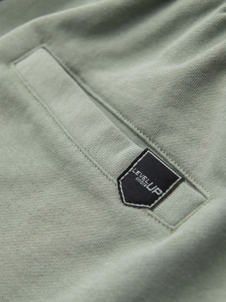 Ombre Clothing Pánské šortky REGULAR FIT z francouzského froté úpletu - pastelově zelené V3 OM-SRSK-0196 Ombre Clothing