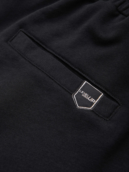 Ombre Clothing Pánské šortky REGULAR FIT z francouzského froté úpletu - černé V4 OM-SRSK-0196 Ombre Clothing