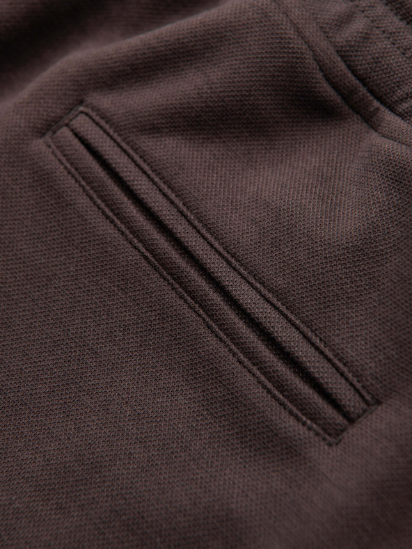 Ombre Clothing Pánské strukturální šortky REGULAR FIT - hnědé V5 OM-SRSK-0124 Ombre Clothing