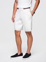Ombre Clothing Pánské viskózové strukturované šortky REGULAR - bílé V1 OM-SRCS-0203 Ombre Clothing