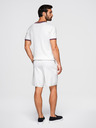 Ombre Clothing Pánské viskózové strukturované šortky REGULAR - bílé V1 OM-SRCS-0203 Ombre Clothing