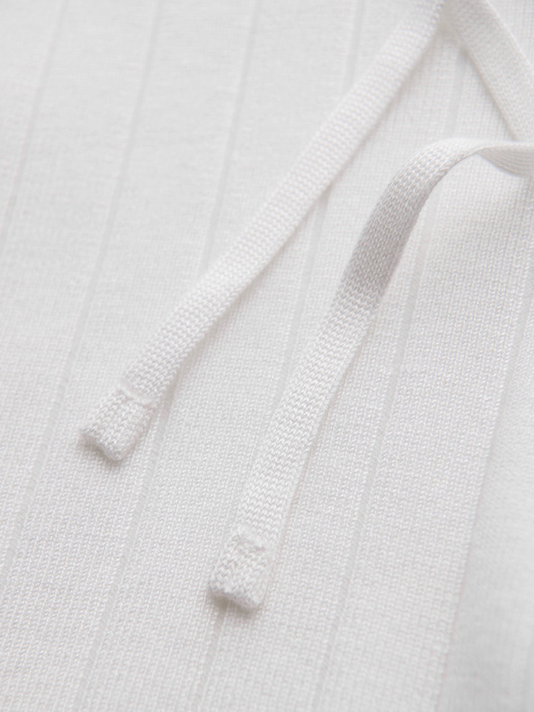 Ombre Clothing Pánské viskózové strukturované šortky REGULAR - bílé V1 OM-SRCS-0203 Ombre Clothing