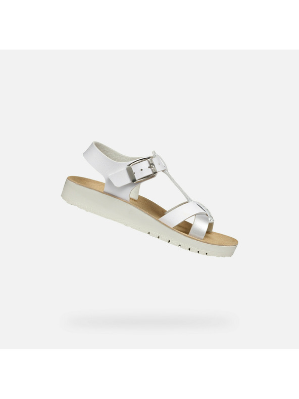 Geox Bílé dívčí sandály Geox Sandal Costarei Gi