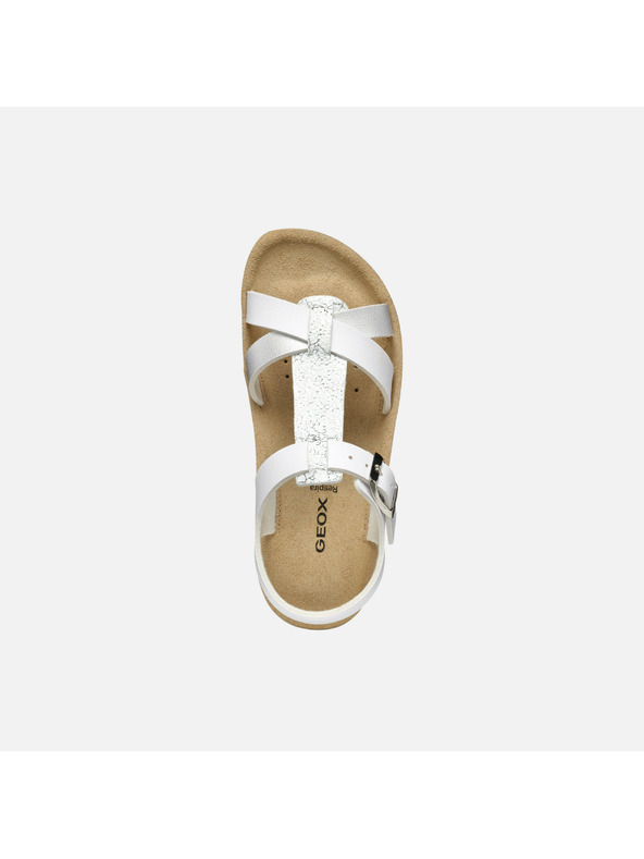 Geox Bílé dívčí sandály Geox Sandal Costarei Gi