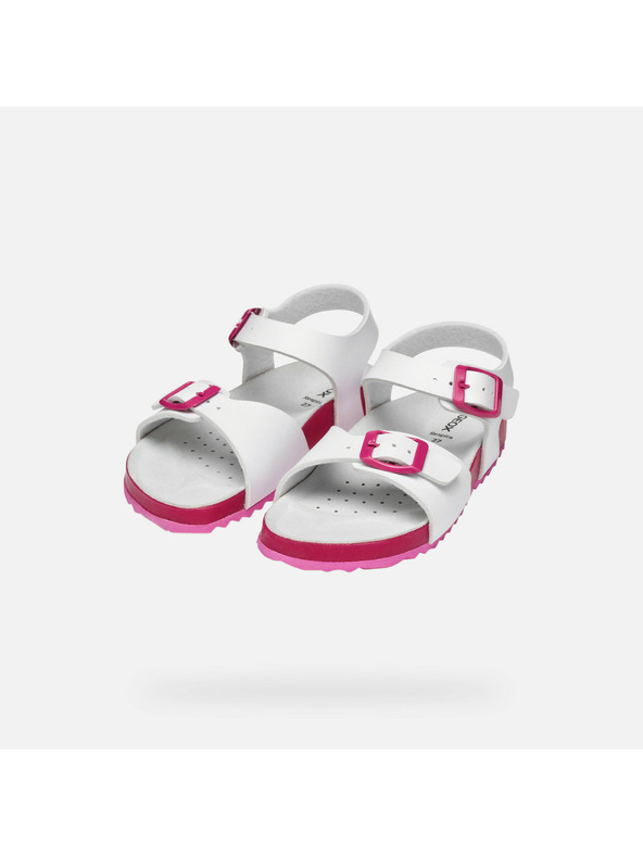 Geox Bílé dívčí sandály Geox Adriel