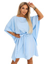 numoco SOFIA Šaty typu motýl s vázáním v pase - světle modré
