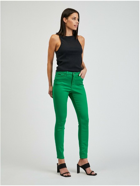 Orsay Zelené dámské skinny fit kalhoty ORSAY Paulina