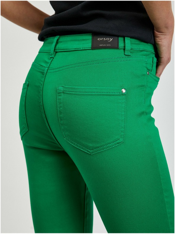 Orsay Zelené dámské skinny fit kalhoty ORSAY Paulina