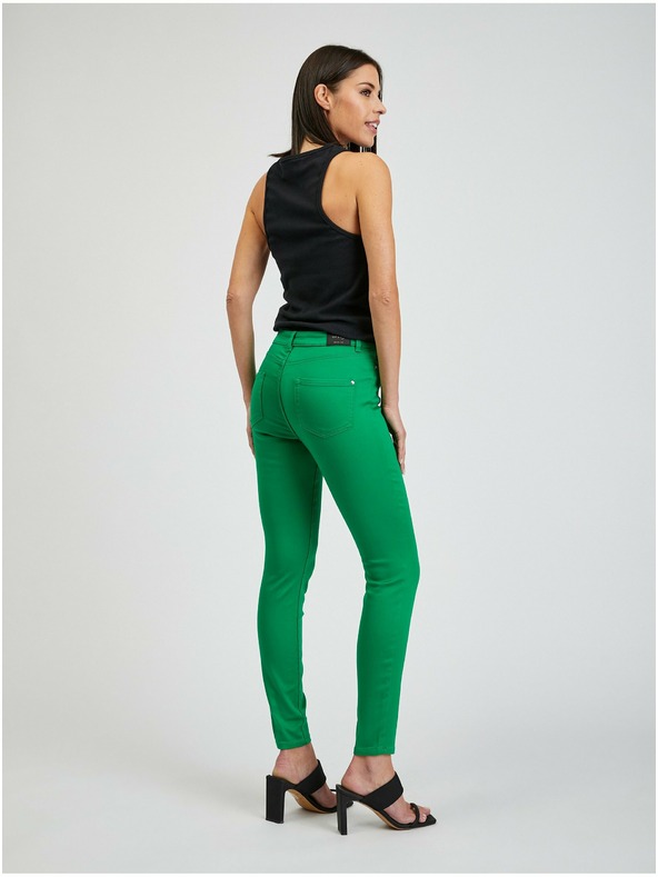 Orsay Zelené dámské skinny fit kalhoty ORSAY Paulina