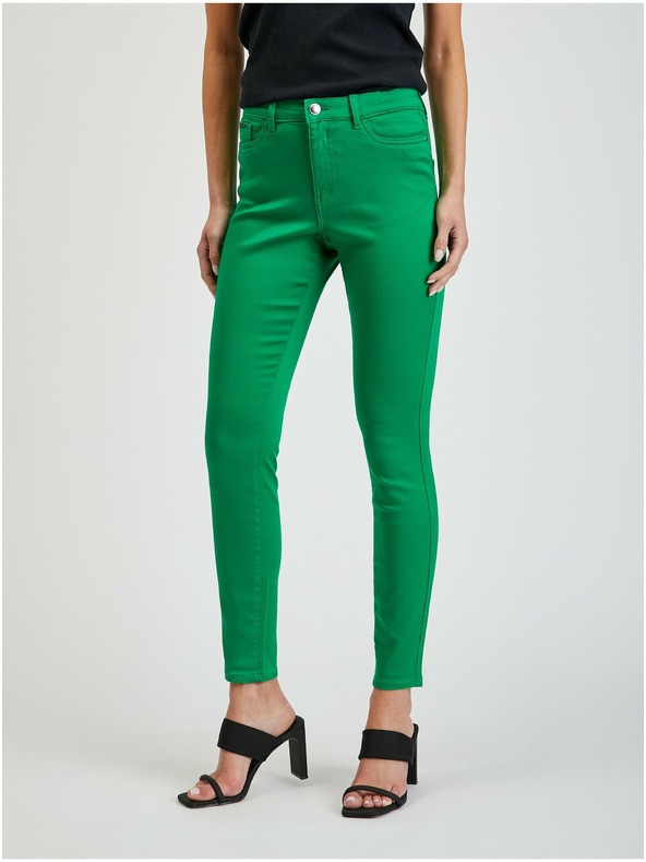 Orsay Zelené dámské skinny fit kalhoty ORSAY Paulina