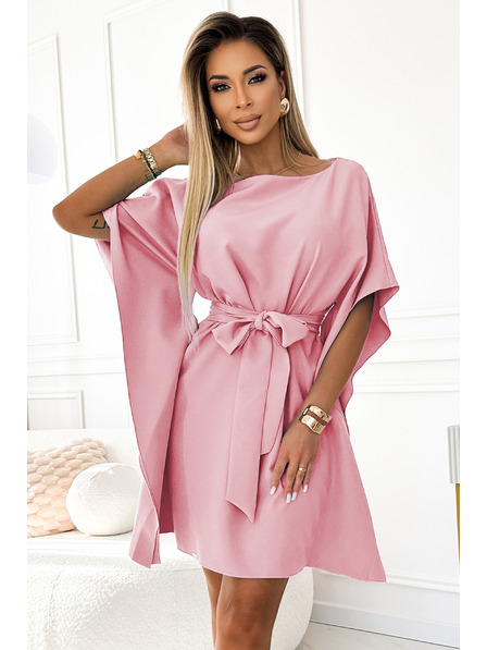 numoco SOFIA Motýlkové šaty - špinavá růžová