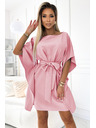 numoco SOFIA Motýlkové šaty - špinavá růžová