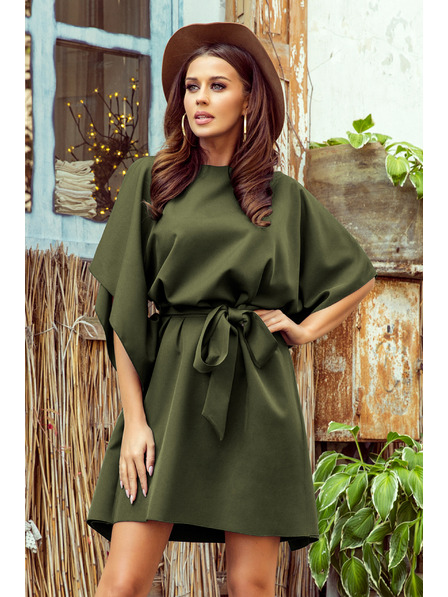 numoco SOFIA Motýlkové šaty - KHAKI