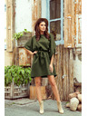 numoco SOFIA Motýlkové šaty - KHAKI