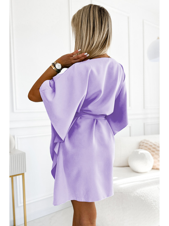 numoco SOFIA Motýlkové šaty - světlé vřes