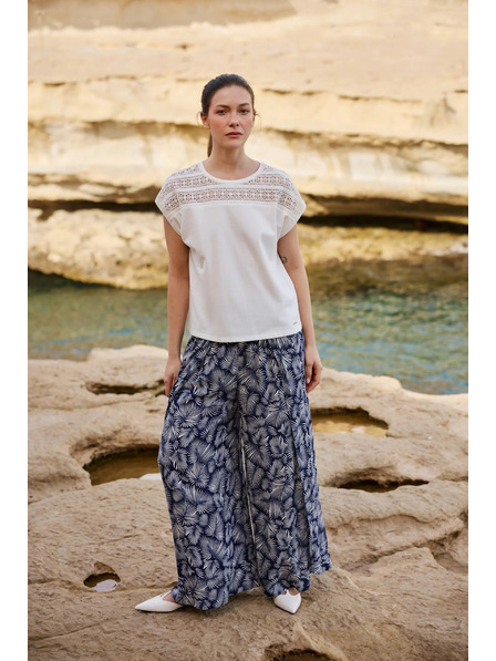 Moodo Halenka z bavlny s krajkou bílá Moodo