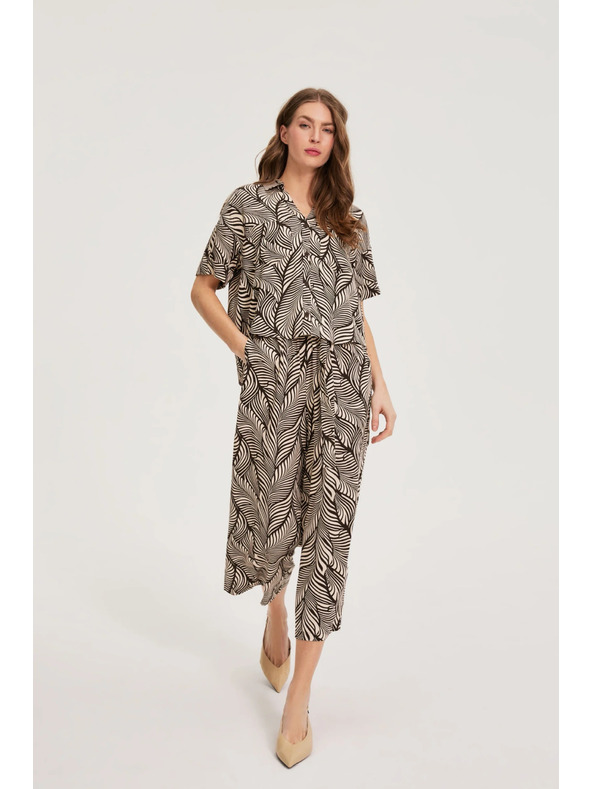 Moodo Kalhoty culottes z viskózy Moodo
