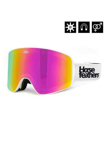 Horsefeathers Snowboardové brýle Lynx - white/mirror pink