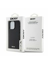 DKNY PU Leather Silver Metal Logo Magsafe Zadní Kryt pro iPhone 15 Pro Black DKNY