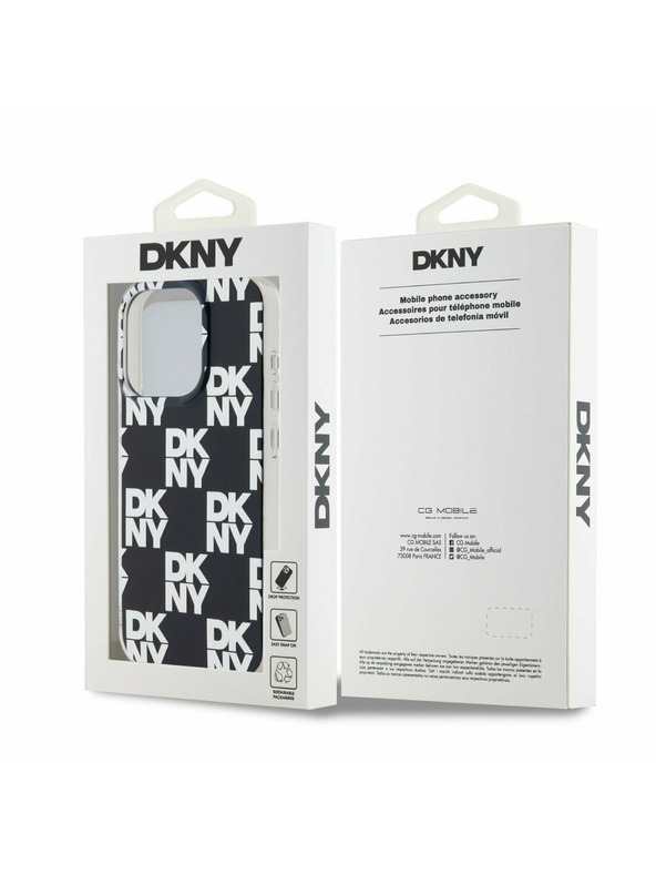 DKNY PC/TPU Checkered Pattern Zadní Kryt pro iPhone 15 Pro Black DKNY