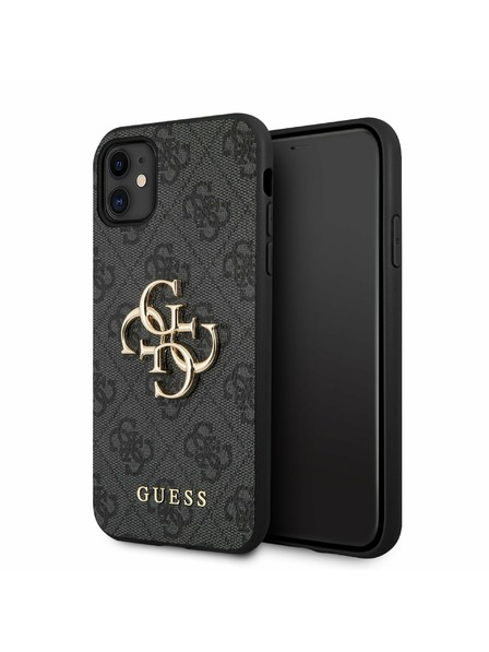Guess Guess PU 4G Metal Logo Zadní Kryt pro iPhone 11 Grey