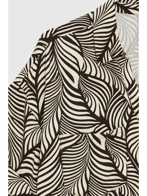 Moodo Viskózová košile hnědá Moodo