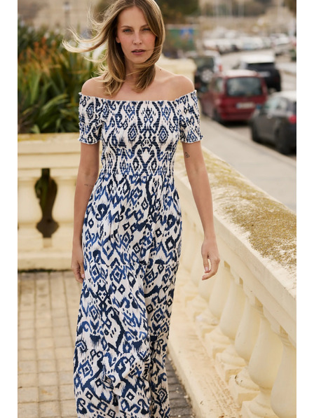 Moodo Dlouhé šaty z viskozy bílá Moodo