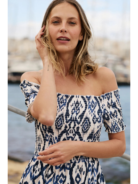 Moodo Dlouhé šaty z viskozy bílá Moodo