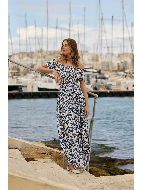 Moodo Dlouhé šaty z viskozy bílá Moodo