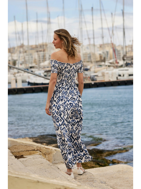 Moodo Dlouhé šaty z viskozy bílá Moodo