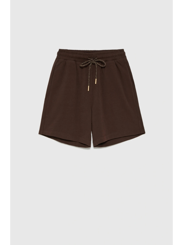 Moodo Bavlněné šortky hnědé Moodo