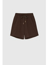 Moodo Bavlněné šortky hnědé Moodo
